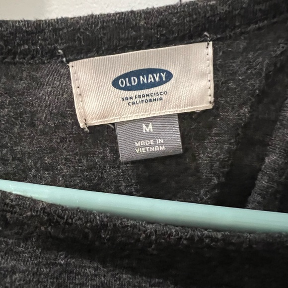 Old Navy Dark Gray Sweater with Black Lace Shoulders - Picture 3 of 3